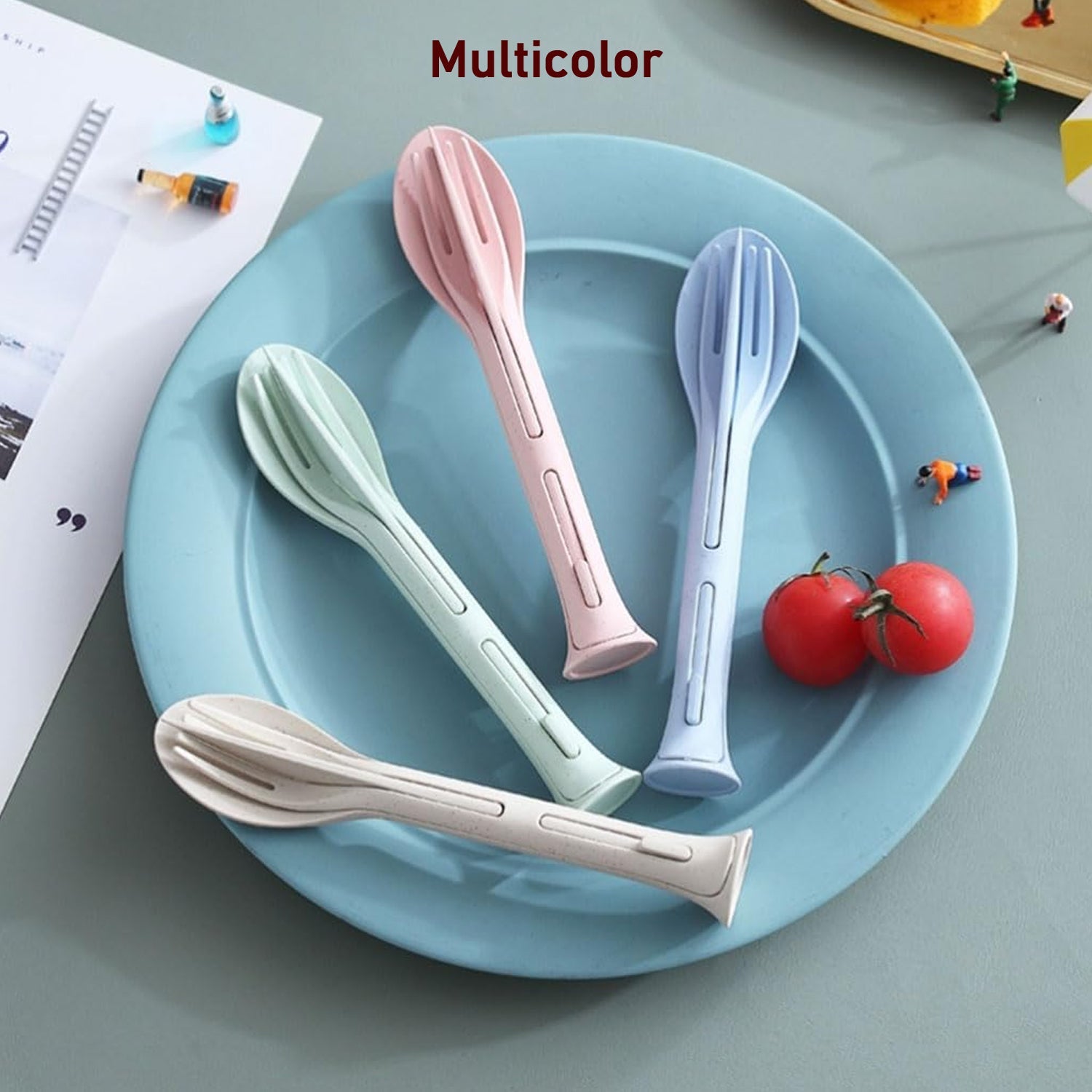 Reusable Cutlery Set 3-in-1 Spoon Fork Knife | Portable Travel - Detail View 5