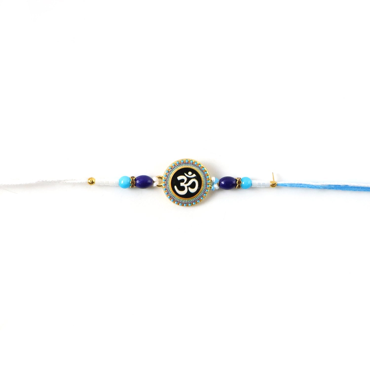 ALVENZA Om Symbol Rakhi – Elegant Beaded Design for Raksha Bandhan