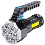 ALVENZA Rechargeable LED Flashlight – Portable 7-LED COB Torch | PHOBIA