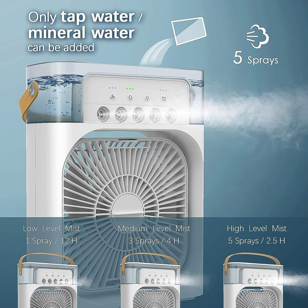Portable Air Cooler Fan Personal Cooling with 7-Color Light - Detail View 7