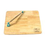 ALVENZA Wooden Cutting Board with Ergonomic Knife – Durable & Compact Set