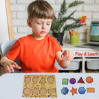 Wooden Triangle Puzzle Educational Toy for Kids | Inventive Play - Back View