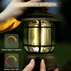 Rechargeable LED Camping Lantern Retro Dimmable Light | Garden Vera - Front View