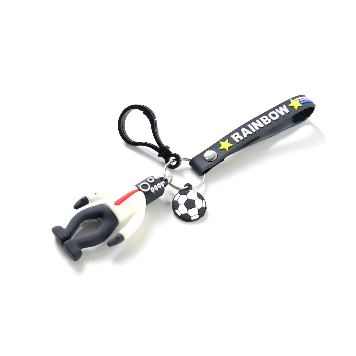 ALVENZA Rainbow Keychain – Colorful Cartoon Football Boy Accessory