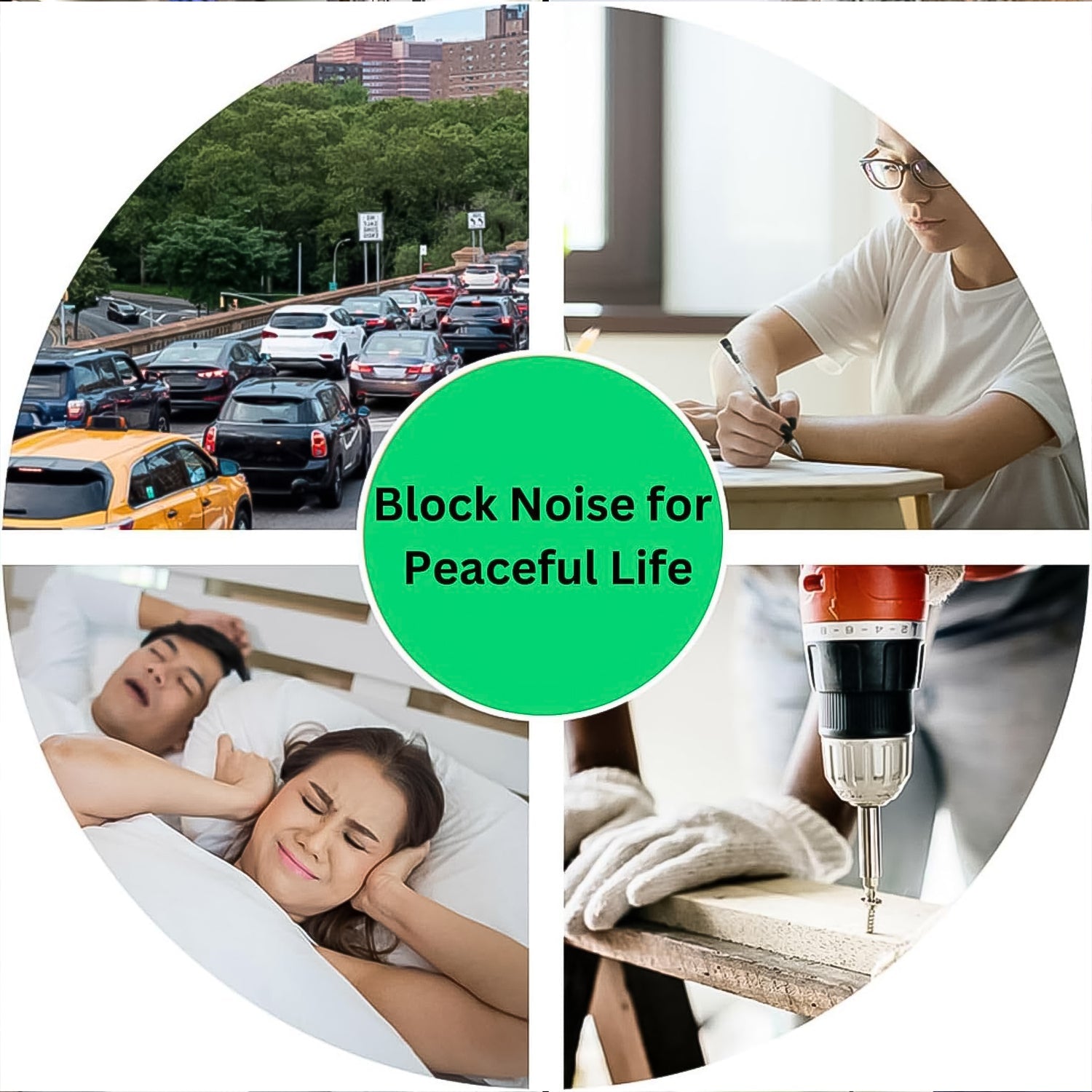 Noise Reduction Earplugs Soft Foam for Sleep & Travel | XcelSafe - Front View