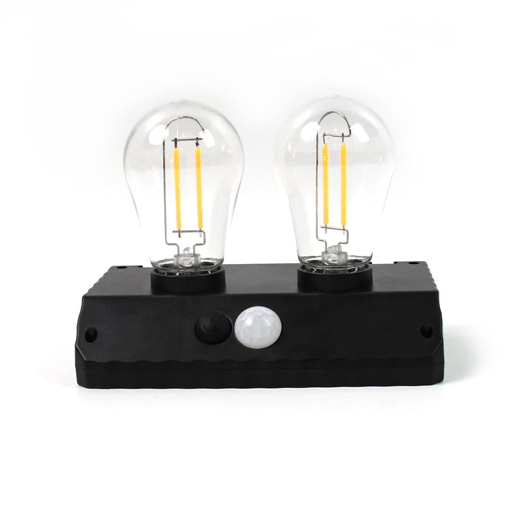 Solar LED Lamp Double Bulb Outdoor Garden Light - Back View
