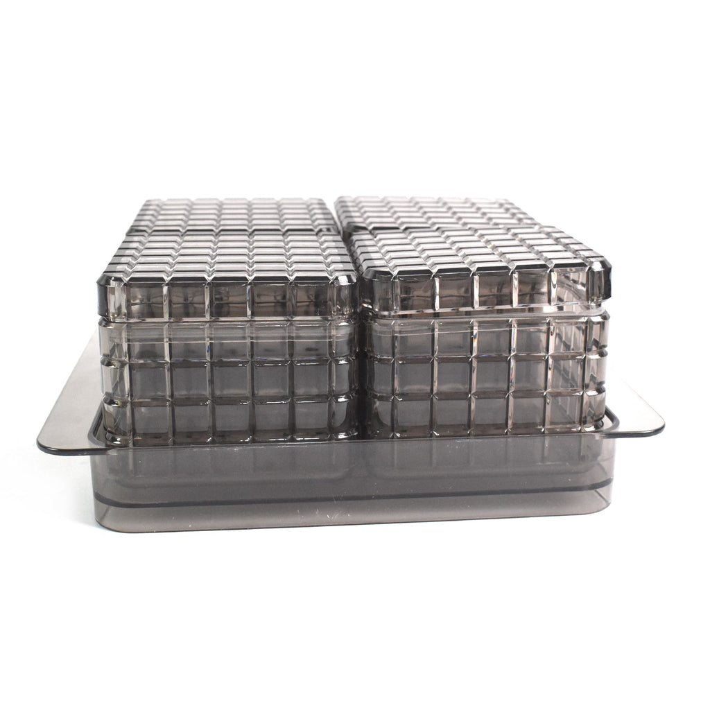 ALVENZA Dry Fruit Container Set – Acrylic 4-Piece Gift Tray | Ganesh