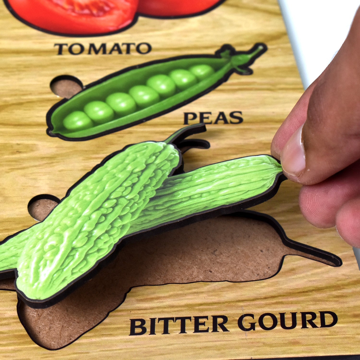 Wooden Vegetable Puzzle Educational Toy for Toddlers | Inventive Play - Front View