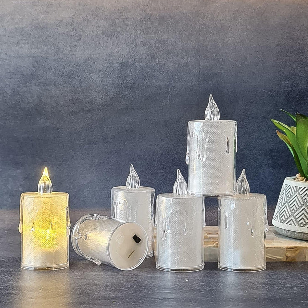 Diwali LED Candle Crystal Glitter Light for Home Decor | Styleva - Detail View 7