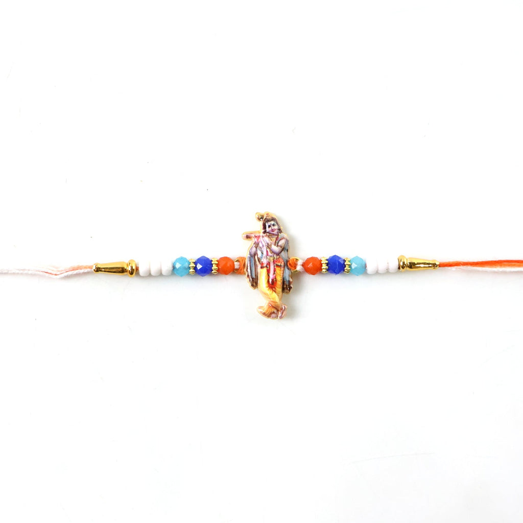 ALVENZA Lord Krishna Rakhi – Colorful Beads for Brother’s Festival
