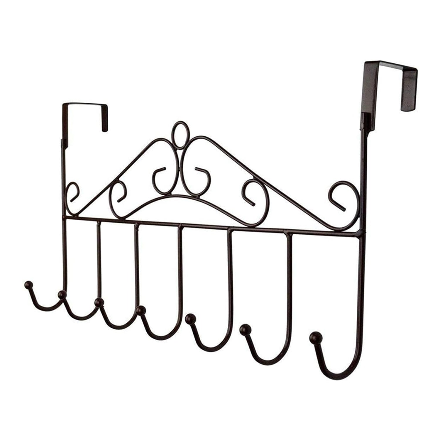ALVENZA Over Door Hanger Rack – 7 Hooks Metal Organizer | Indo Glow