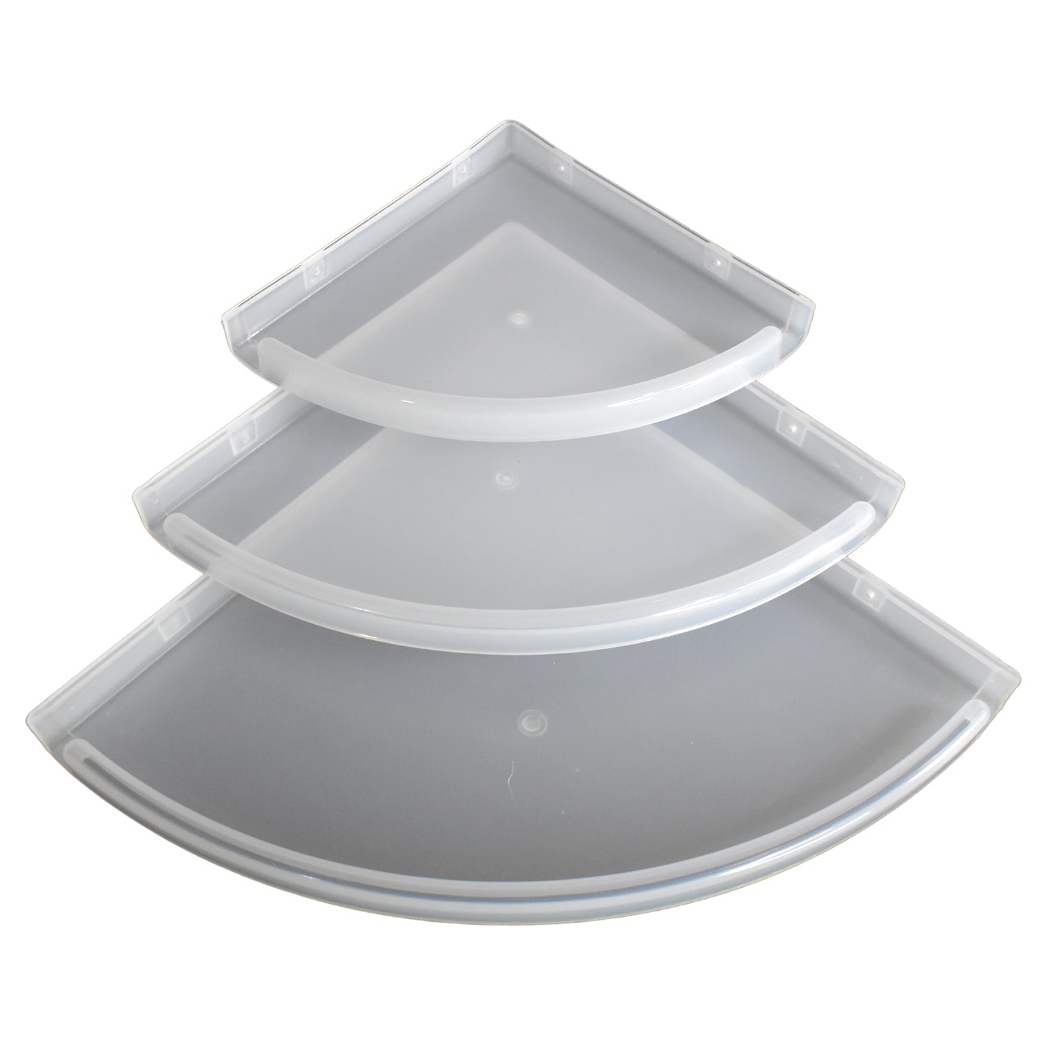 ALVENZA Plastic Corner Shelf Set – 3 Pcs Wall Mounted | Bathora