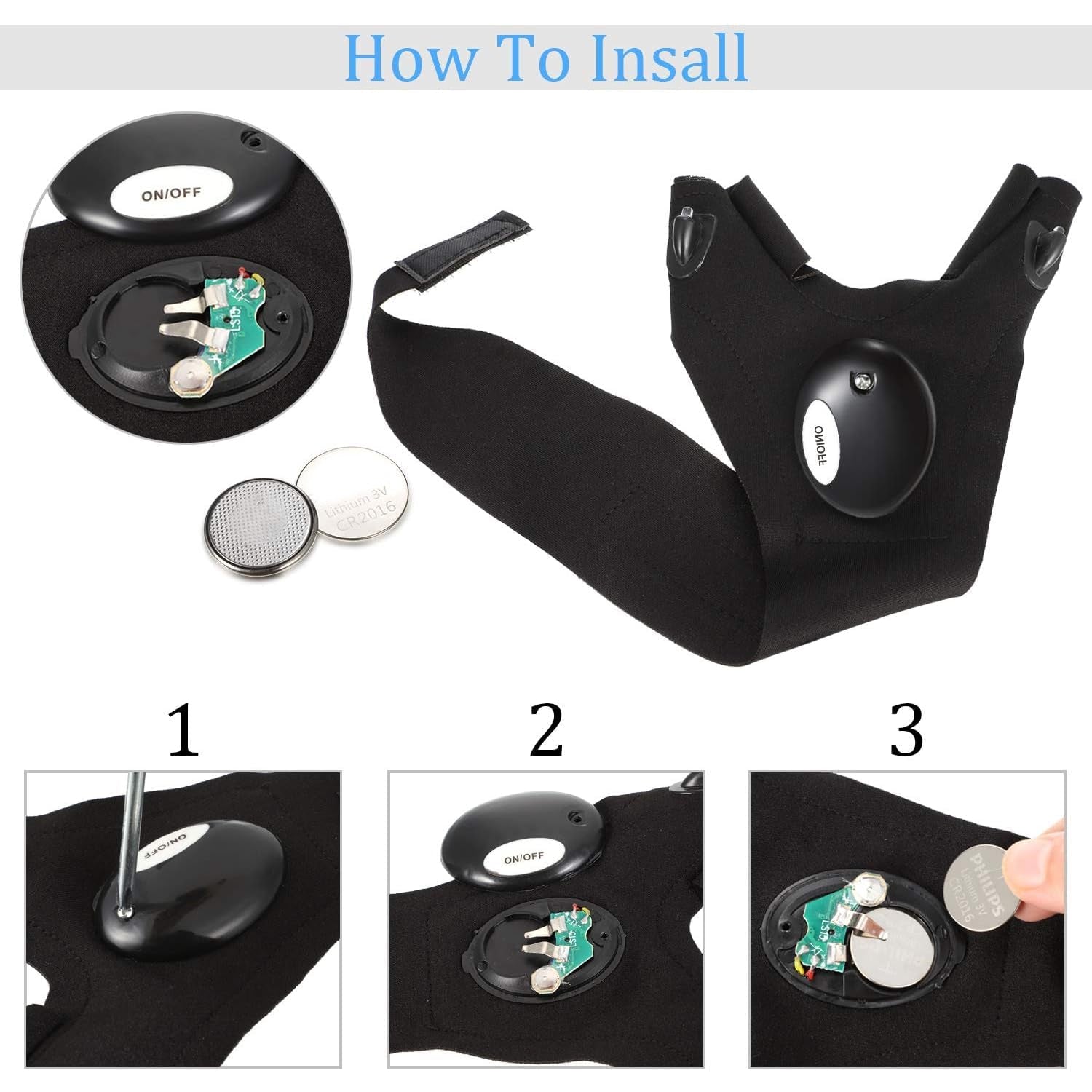 LED Flashlight Gloves Hands-Free Work & Outdoor Light | Grow Wear - Detail View 6