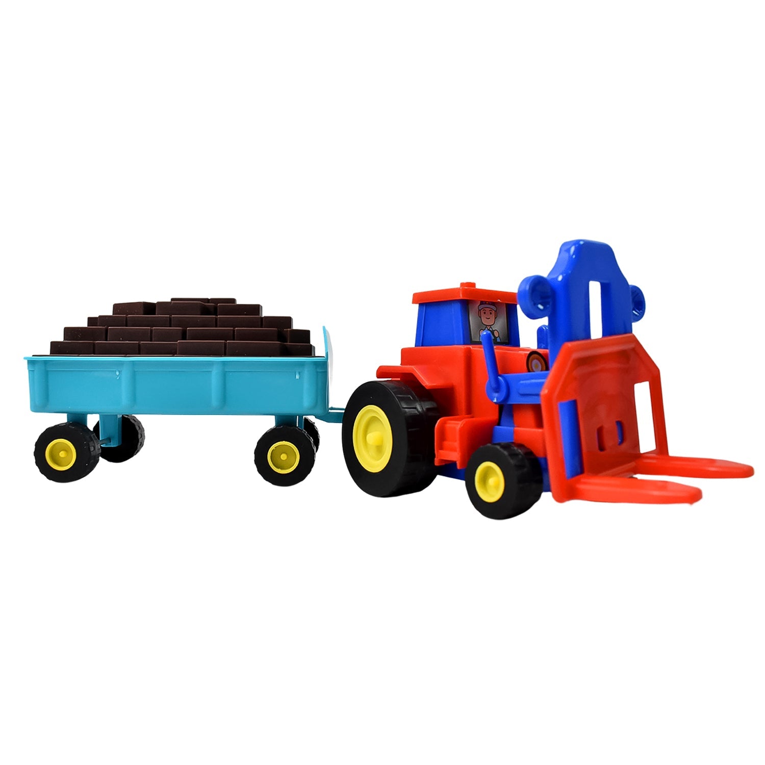 Friction Tractor Toy Durable Plastic with Bricks Trolley | Aditi - Detail View 5