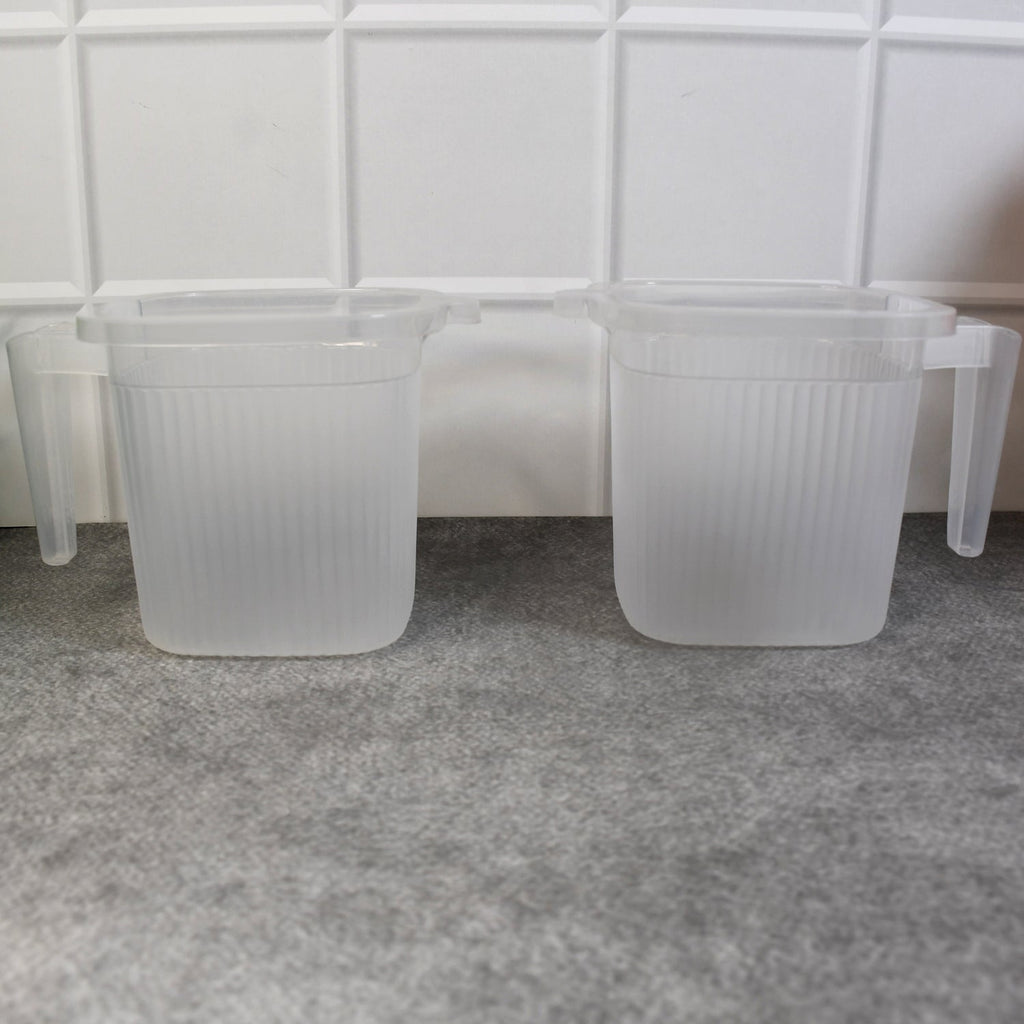 ALVENZA Plastic Bathroom Mugs – Transparent 1000 ML (Set of 4) | Bathora