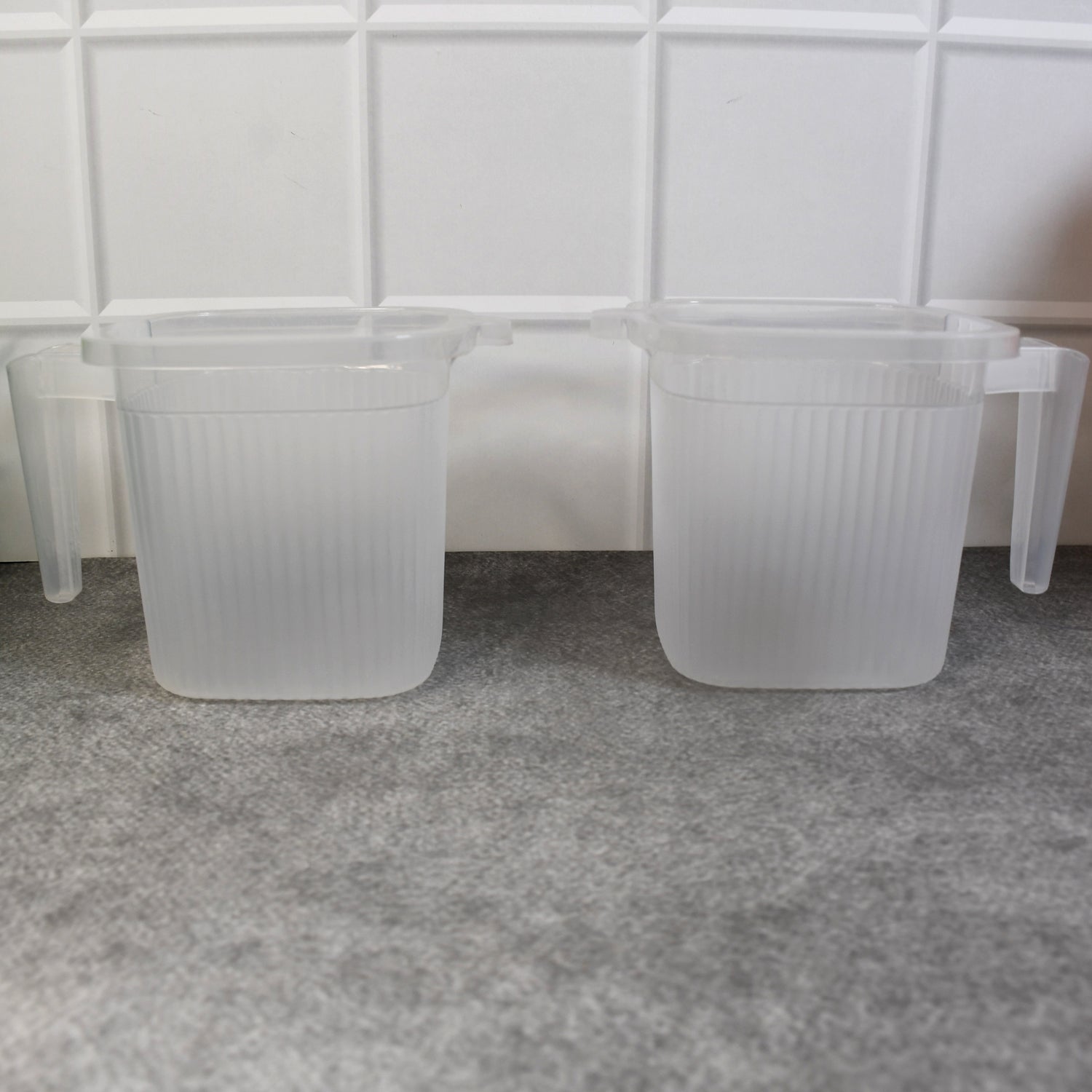 ALVENZA Plastic Bathroom Mugs – Transparent 1000 ML (Set of 4) | Bathora