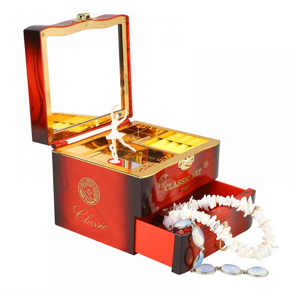 ALVENZA Ballerina Music Box – Hand Crank Piano & Storage | Deodap