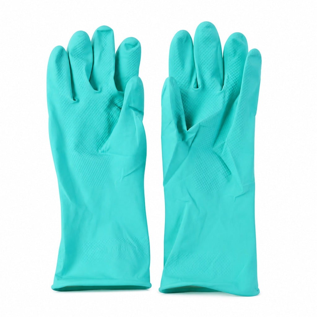 Large Victor Green Rubber Gloves Reusable & Waterproof for Kitchen - Detail View 5