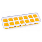 Ice Cube Tray with Spill-Proof Lid Effortless Ice Making and Space Saving - Back View