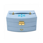 Jewelry Storage Box Multi-Layer Organizer with Mirror for Elegant Storage - Back View