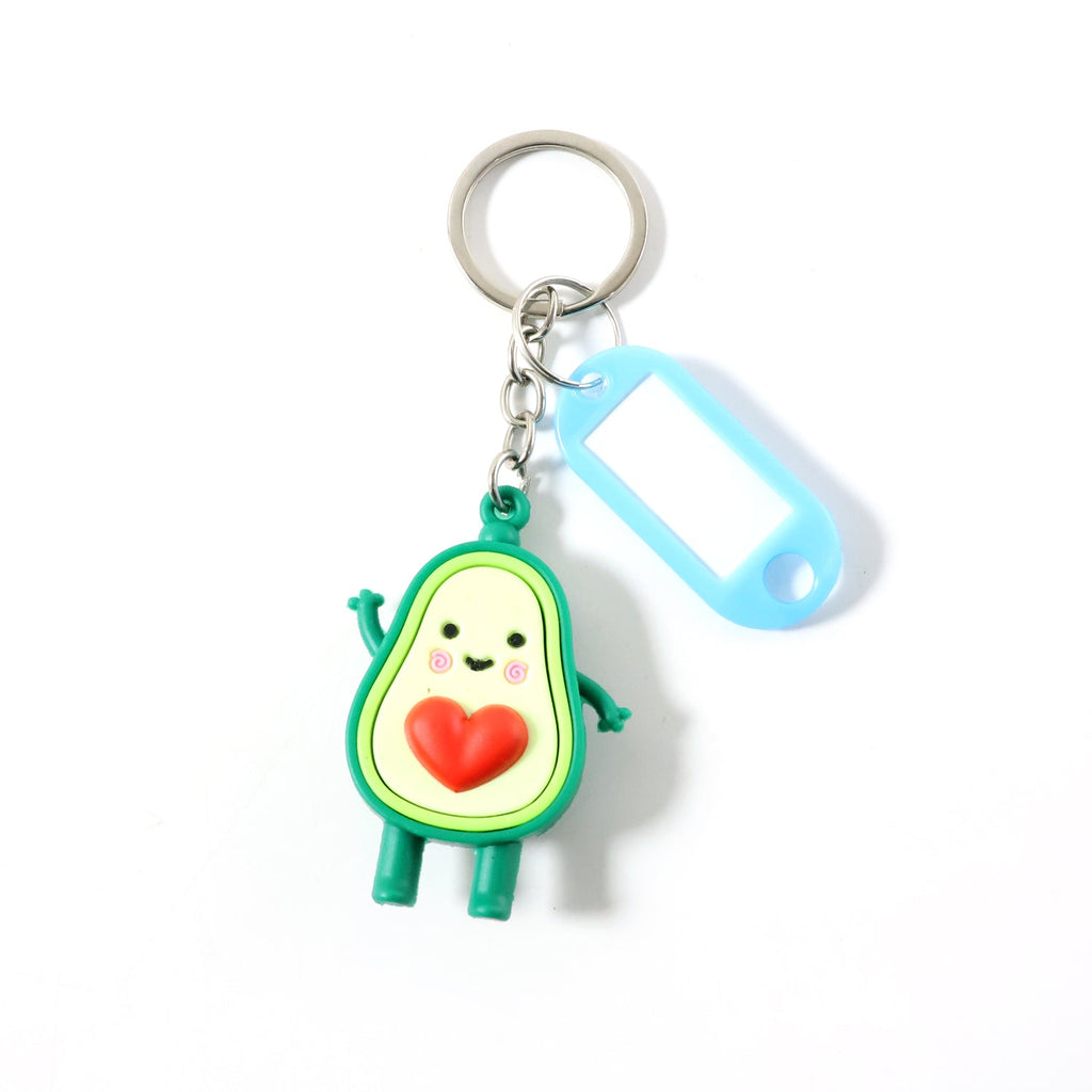 ALVENZA Avocado Cartoon Keychain with Name Tag Holder – Cute & Practical