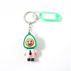 ALVENZA Avocado Character Keychain – Cute Cartoon Design with Name Tag