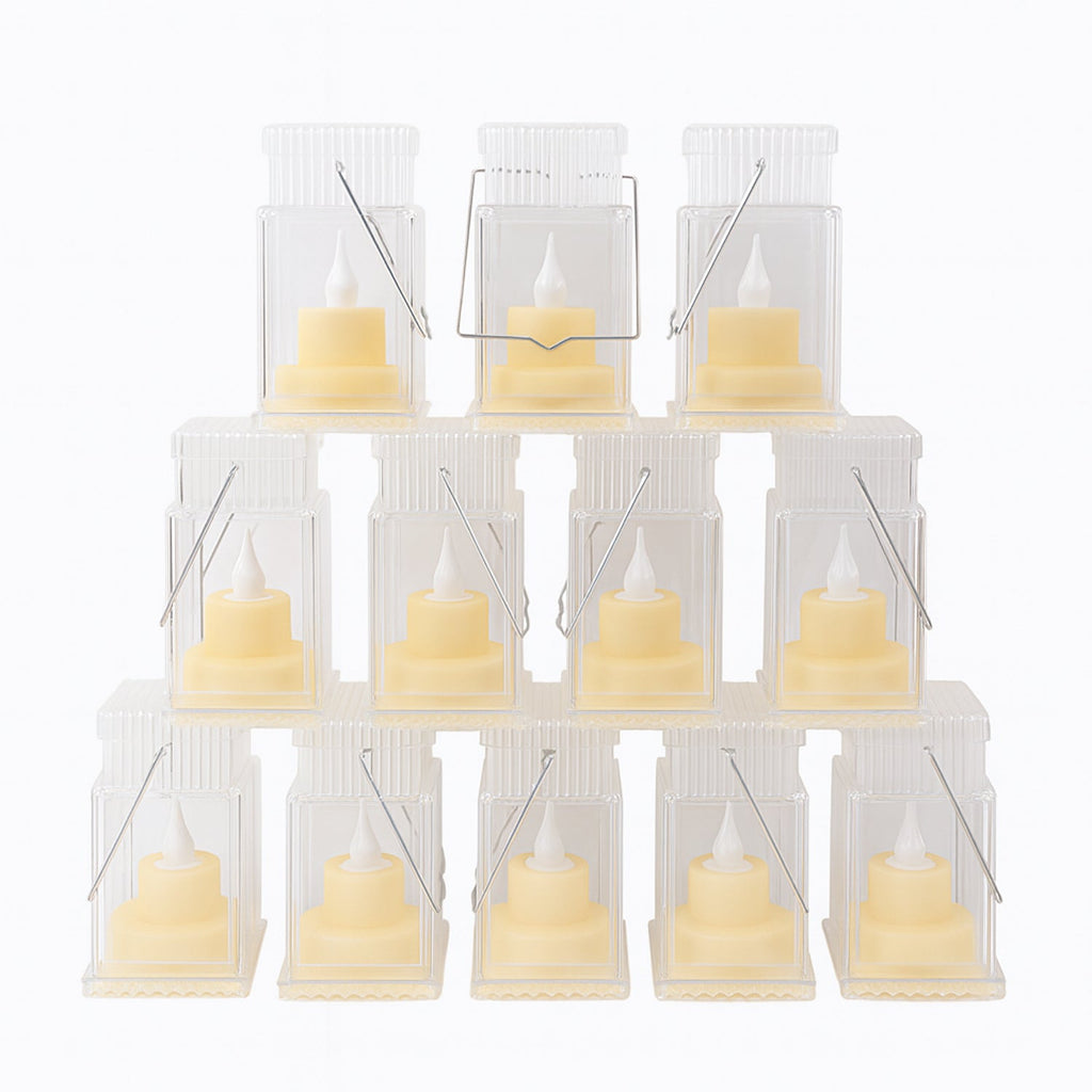 ALVENZA LED Storm Lantern Decorative Lights – Set of 12 Battery-Operated Flameless Lanterns