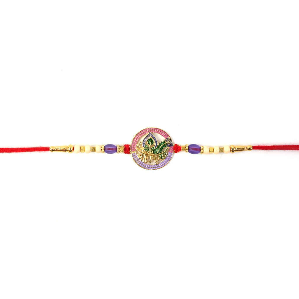 ALVENZA Radha Krishna Beads Rakhi – Colorful & Handcrafted for Raksha Bandhan