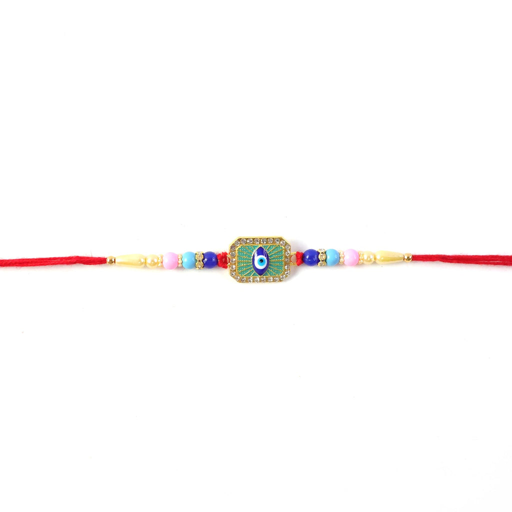 ALVENZA Colorful Evil Eye Beads Rakhi – Traditional & Stylish Gift
