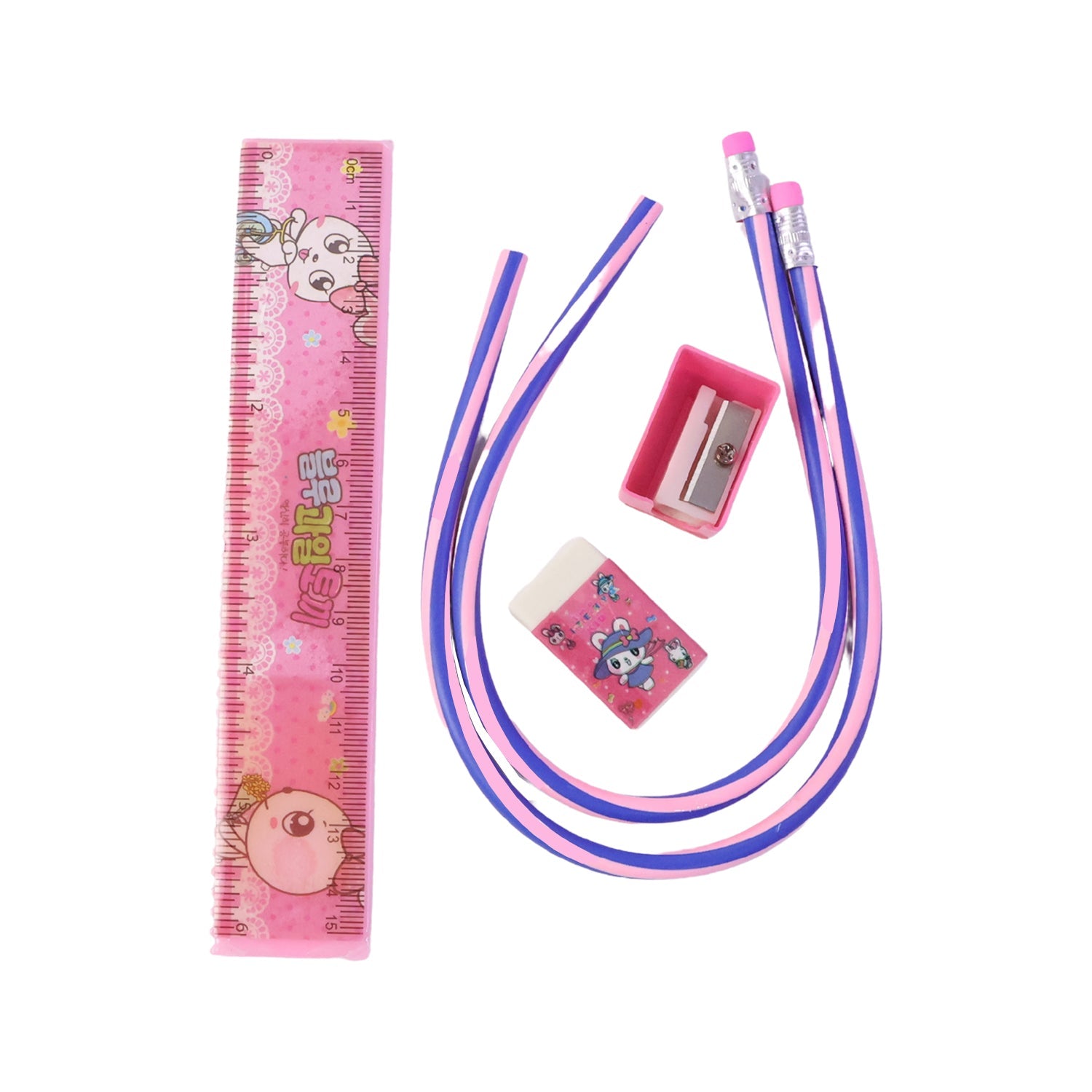 Kids 5-in-1 School Stationery Kit Fun & Practical Learning Set - Back View