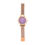 Rose Gold Mesh Strap Wrist Watch – Elegant Minimal Analog Dial