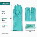 Large Victor Green Rubber Gloves Reusable & Waterproof for Kitchen - Detail View 6