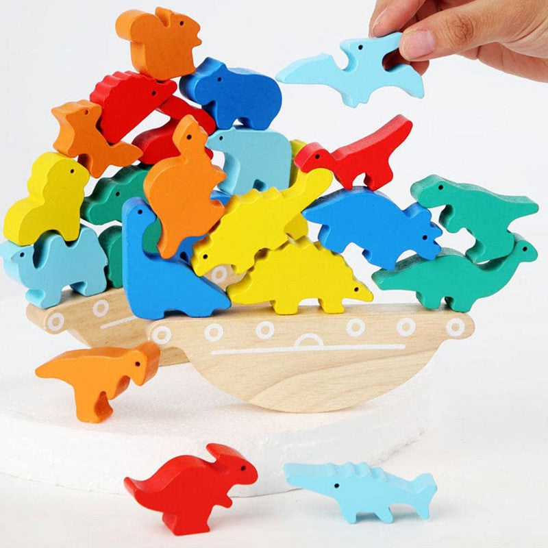 ALVENZA Dino Tumble Tower – Engaging Dinosaur Balancing Game for Kids