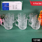 ALVENZA Glass Coffee Mugs – 225ml Heat-Resistant Set of 6 | Indo Glow