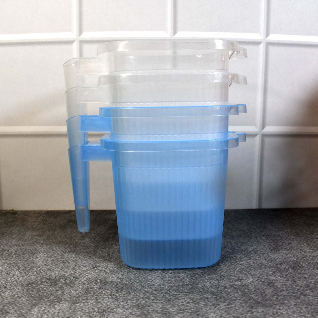 ALVENZA Plastic Bathroom Mugs – Transparent 1000 ML (Set of 4) | Bathora