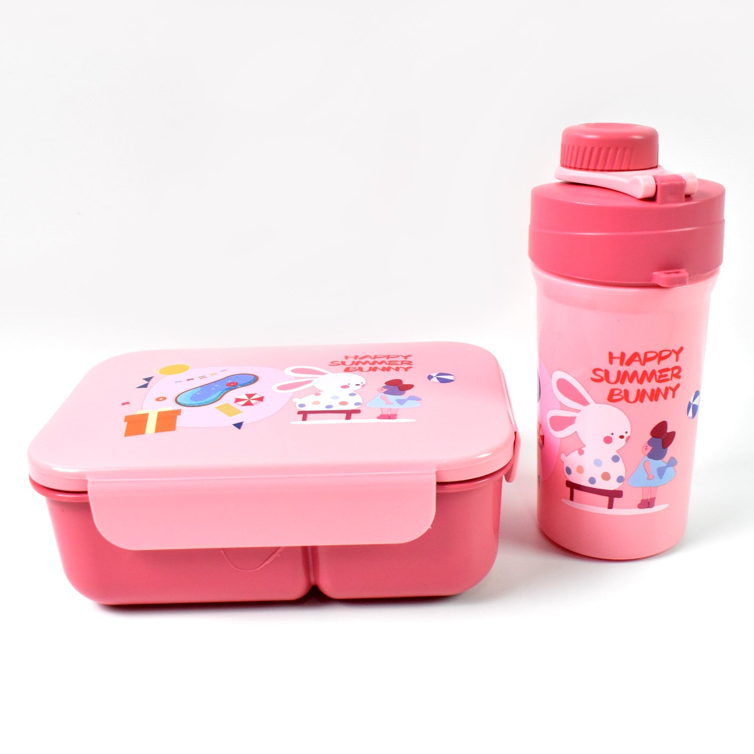 Leak-Proof Lunch Box 2 Compartment Set with Bottle & Fork | Lunchie Bunchie - Detail View 5