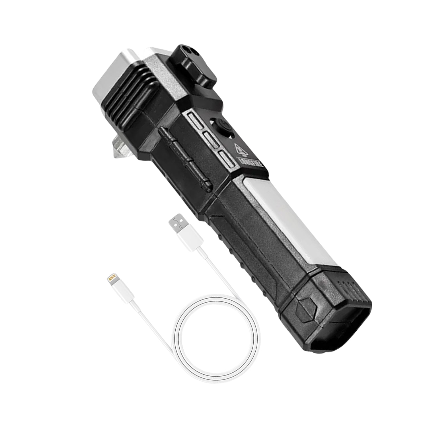 ALVENZA Rechargeable LED Torch – Emergency Hammer & Glass Cutter | Indo Glow