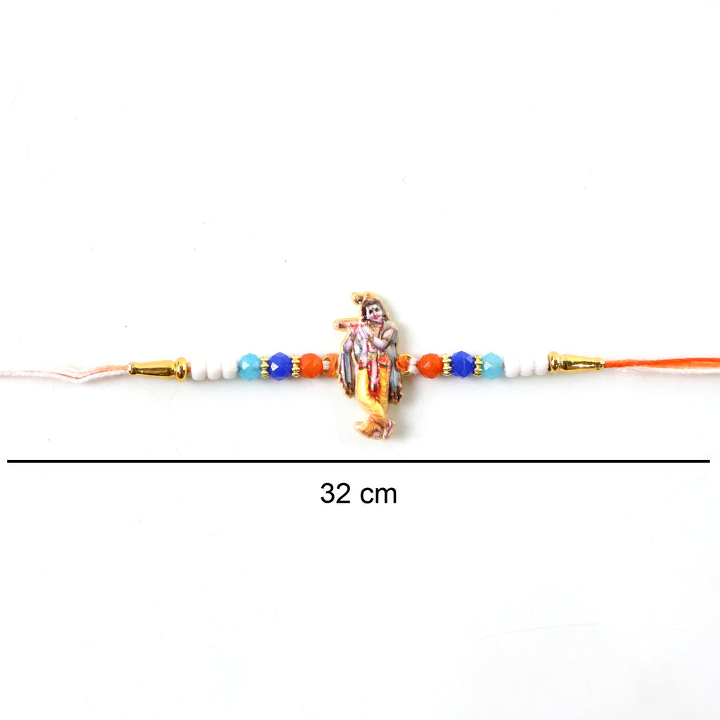 ALVENZA Shop Spiritual Rakhi with Lord Krishna Idol