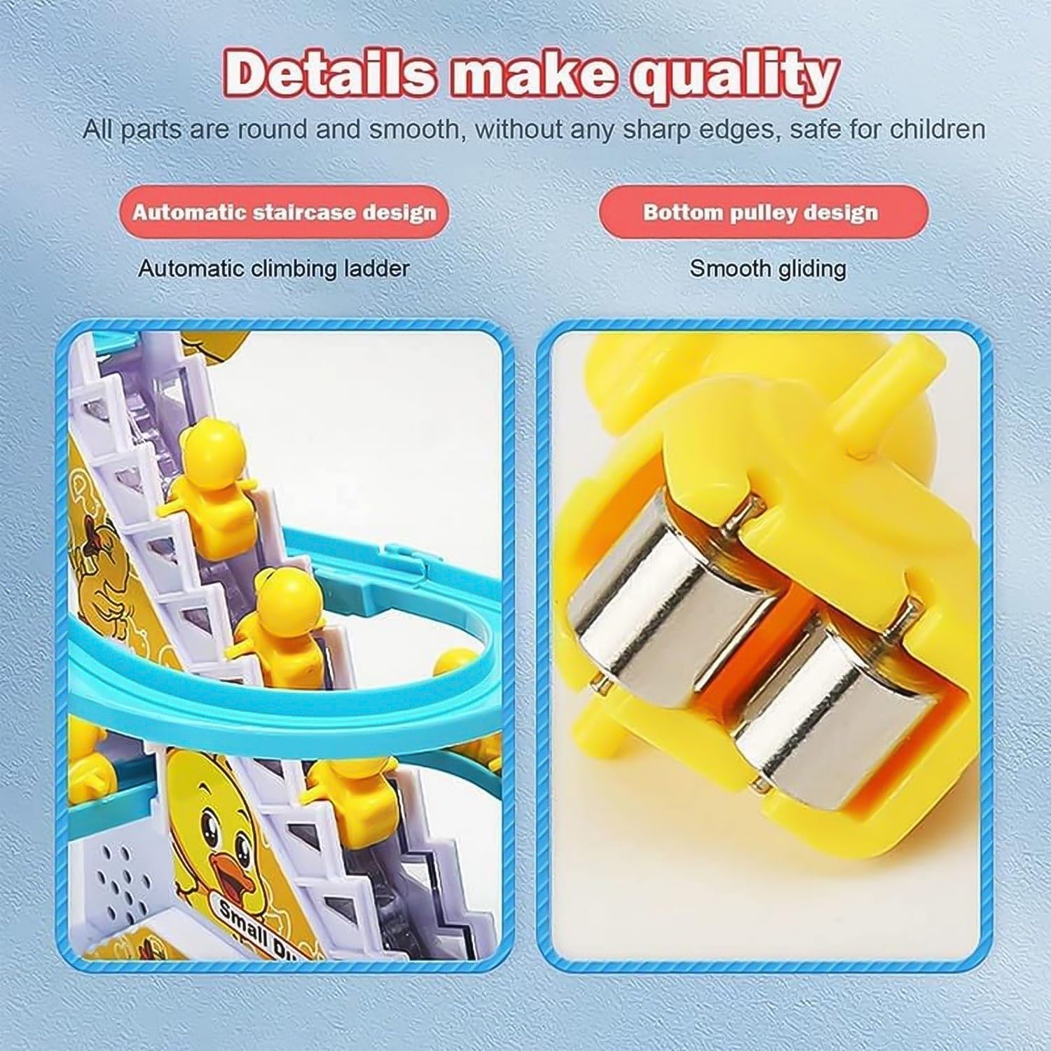 ALVENZA Duck Climb Stairs Toy – Interactive Music & Light Playset