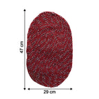 Red Oval Non-Slip Floor Mat Durable & Soft for Indoor Use - Detail View 6