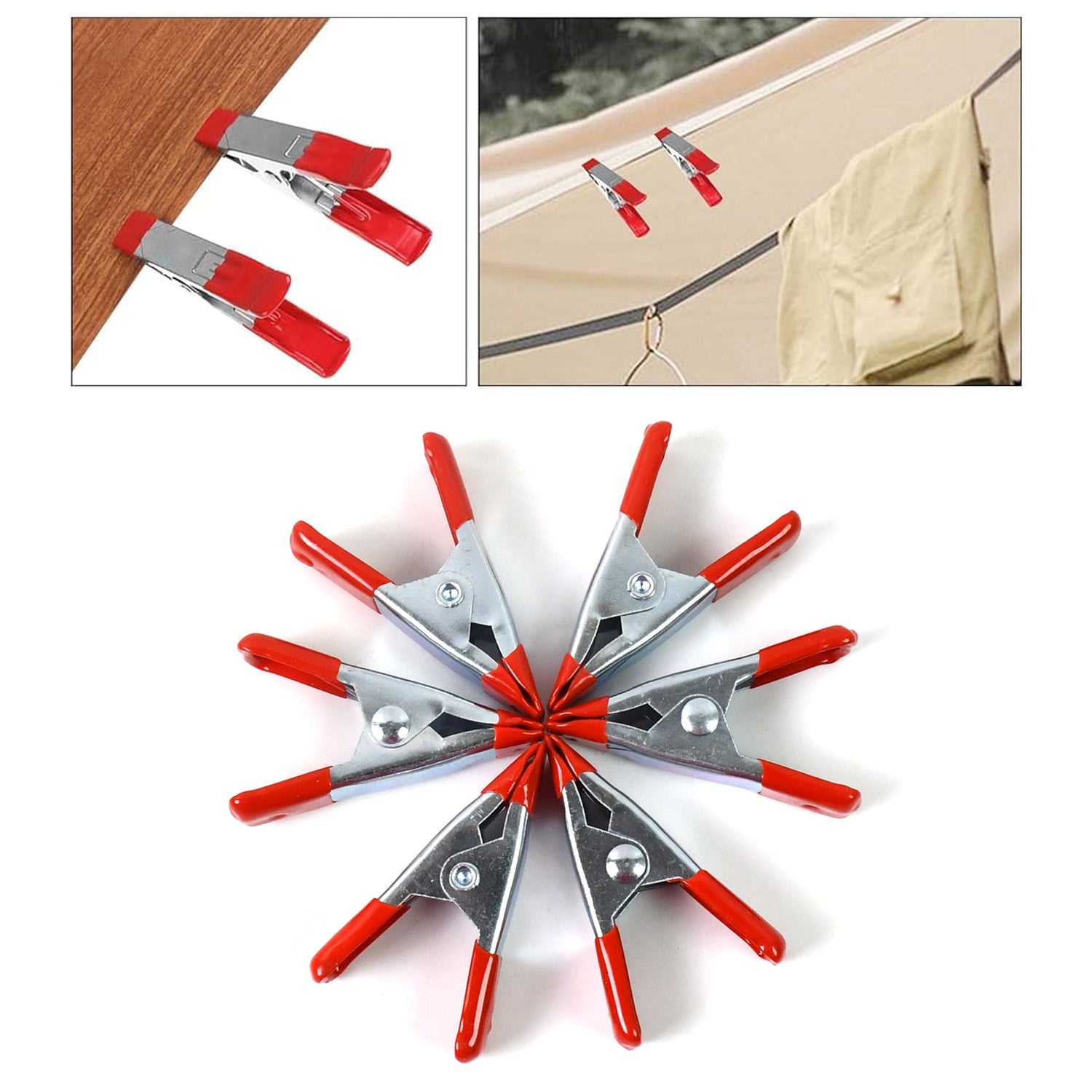 Heavy Duty Spring Clamps 2 Inch Metal 6-Pack | BathNova - Detail View 8