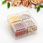 ALVENZA Dry Fruit Container Set – Acrylic 4-Piece Gift Tray | Ganesh