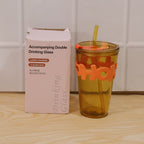 Glass Tumbler with Lid and Straw Leak-Resistant & Stylish - Detail View 8