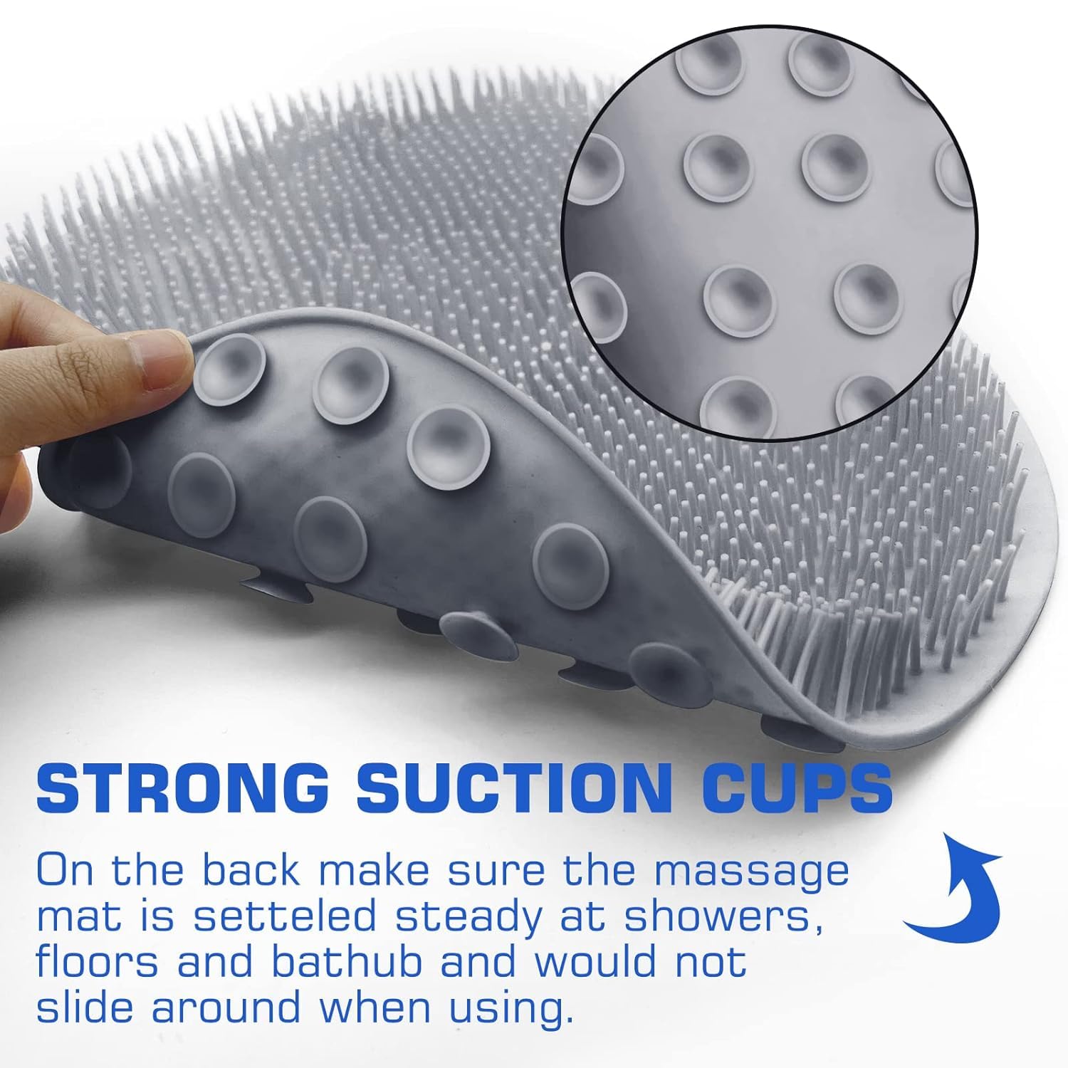 Silicone Foot Scrubber Mat Soft Bristles for Easy Foot Care - Detail View 7