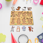 Wooden Animal Puzzle Educational Learning Board | Inventive Play - Back View