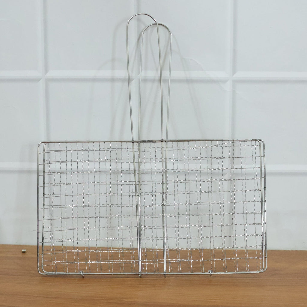 Heavy-Duty Stainless Steel BBQ Grill Basket Long Handle & Durable Construction - Detail View 8