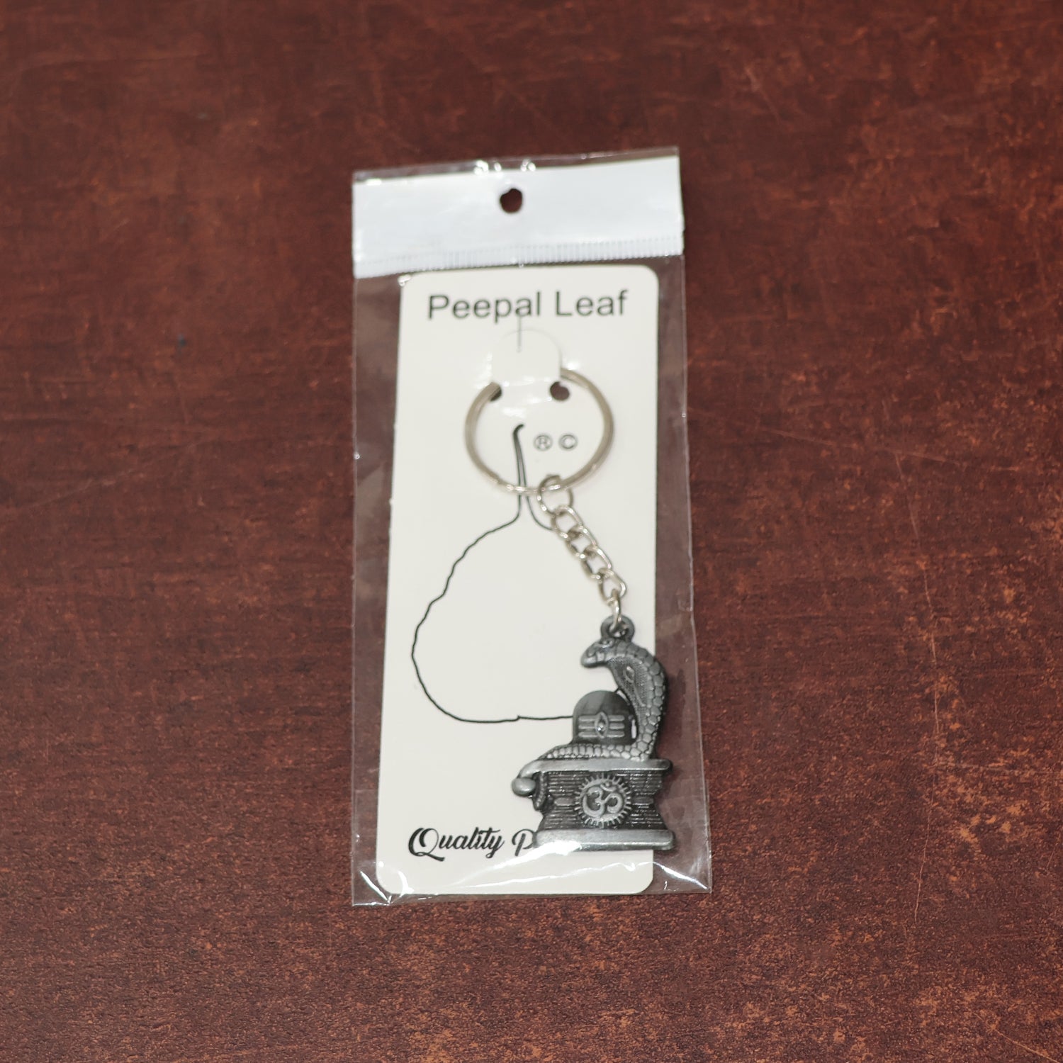 ALVENZA Shivling Keychain – Elegant Silver Metal Design with Snake Motif