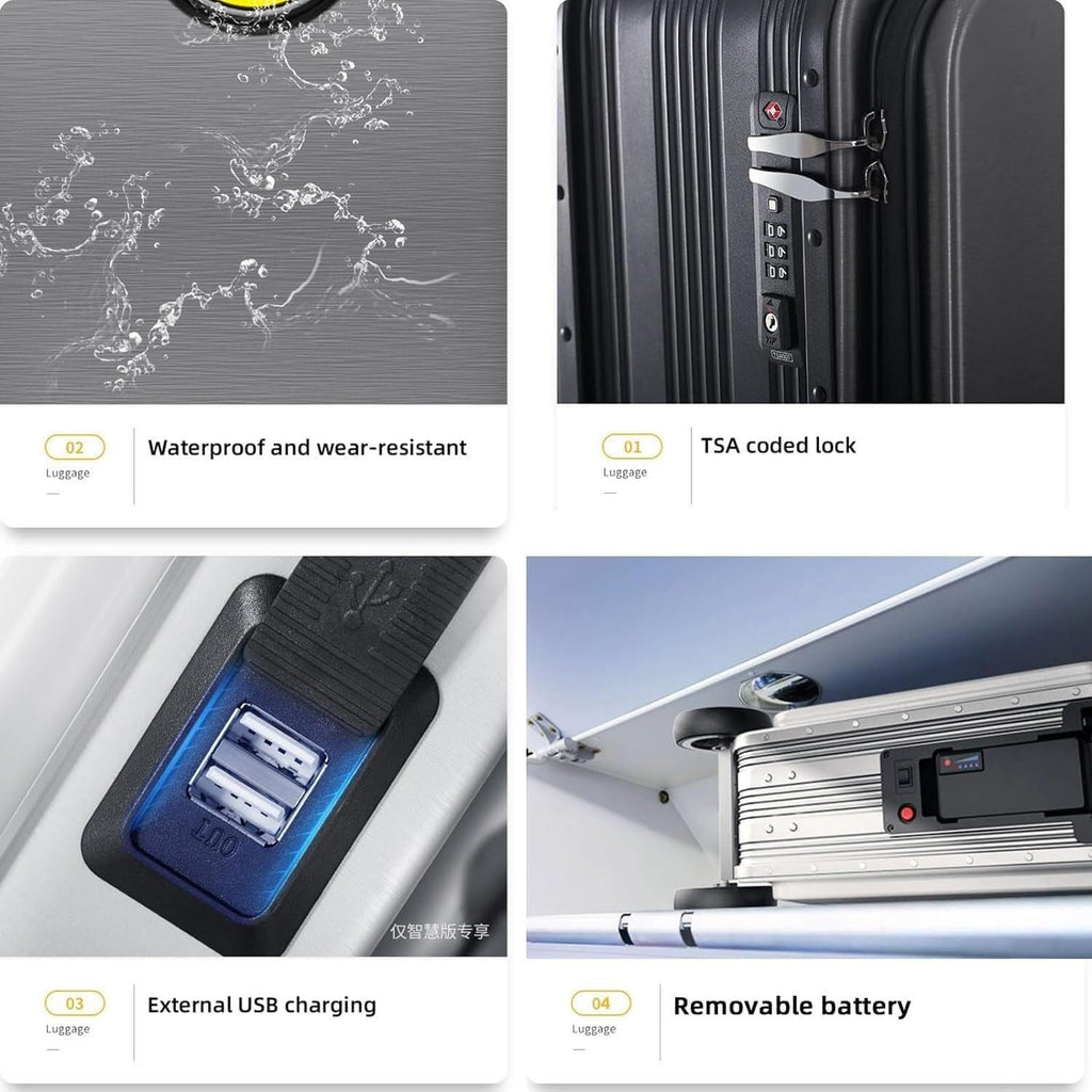 Electric Scooter Suitcase Rideable Smart Luggage with Removable Battery | - Detail View 5