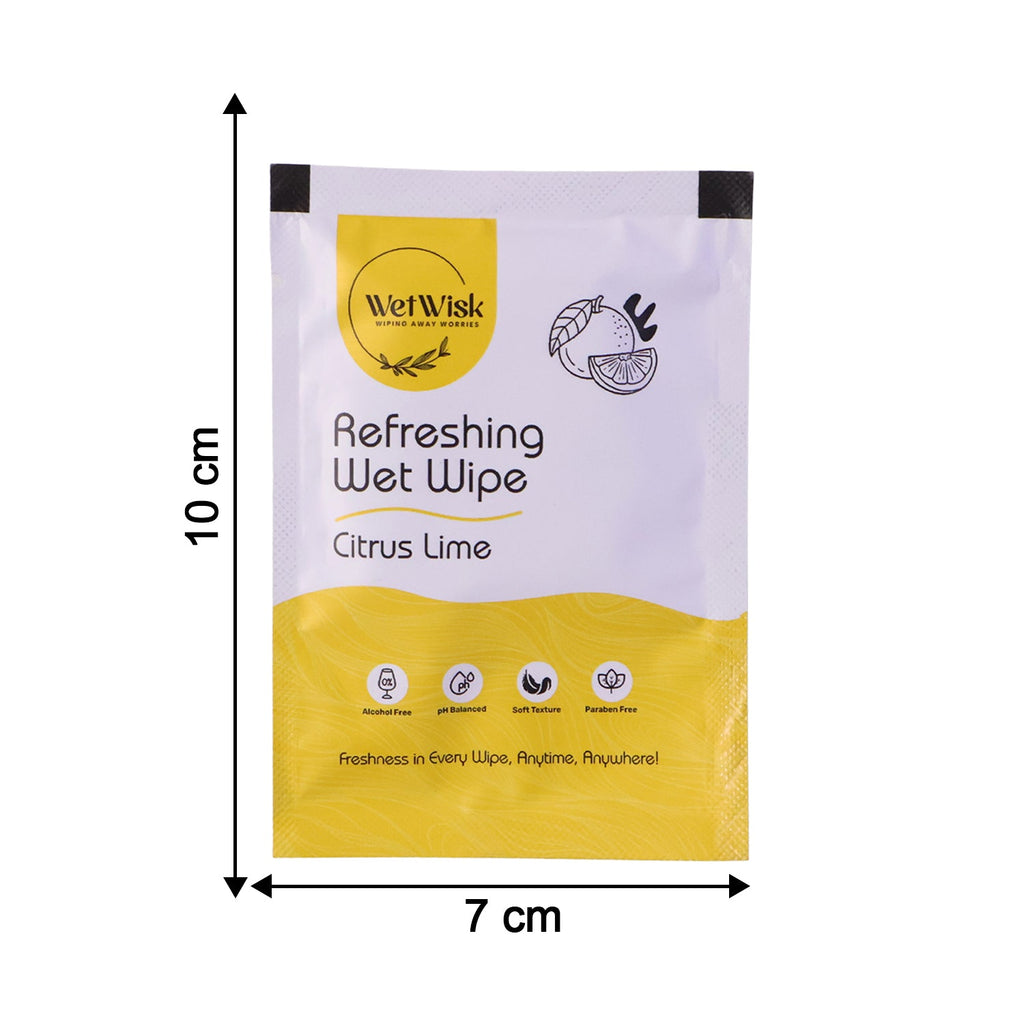 Citrus Lime Wet Wipes Refreshing & Gentle Face, Hand & Body Cleansing - Detail View 6