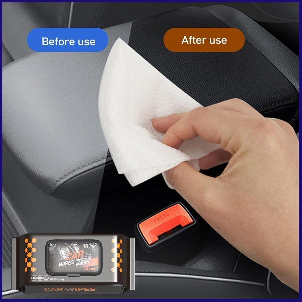 ALVENZA Car Cleaning Wipes – Dashboard & Interior Polish (80 Pcs) | Velvet Wheels
